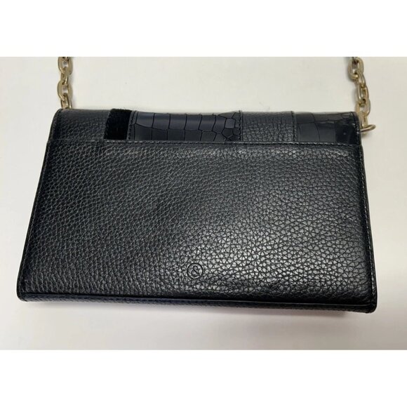 Treasure & Bond Black Pebbled Leather Crossbody Purse Bag Clutch Gold Hardware - Picture 6 of 12